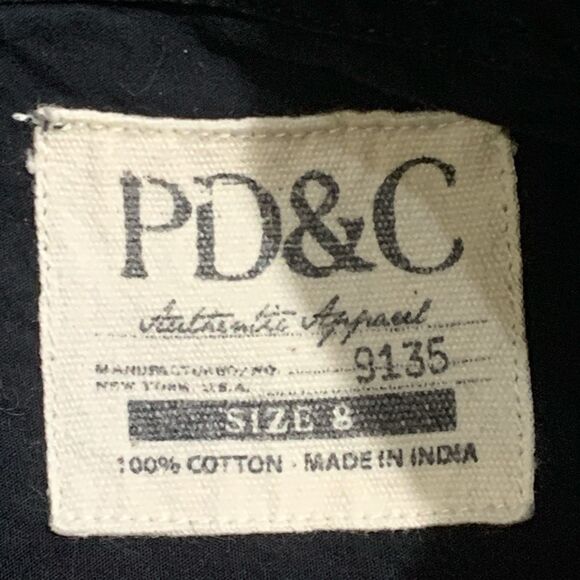 PD&C Boy’s Size 8 Black Pattern Pearl Snaps 100% Cotton Button Down Shirt Top‎ - Picture 2 of 5